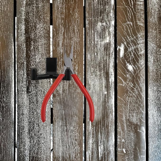 LIFKOME Shed Utility Organizer Hooks Double Head ABS Garage Storage Hooks for Rake and Shovel Hanging Black Suitable for Garden Storage Shed Side Panel