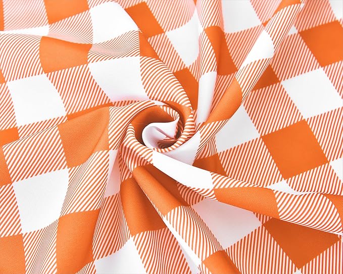 Classic Gingham Plaid Tablecloth Fabric - Rectangular 58x102 Inch Water Resistant Checked Table Cloth for Indoor/Outdoor Use - Table Cover for Kitchen, Picnics, Gardens, and Parties
