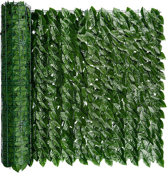 iCover Artificial Ivy Privacy Screen for Fence, 39x157in Strengthened Joint Prevent Leaves Falling Off, Faux Hedge Panels Greenery Vines, Decorative Fences for Outdoor, Garden