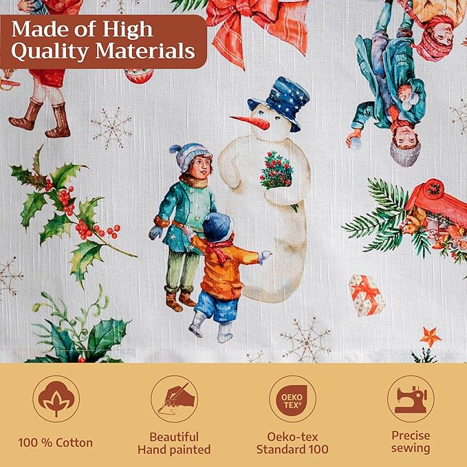 Maison d' Hermine Table Cloth Rectangle Table 100% Cotton 60 x 108 Inches Fall Tablecloth Reusable Everyday Use for Thanksgiving Christmas Decorations Dining Farmhouse Party (Chromo)