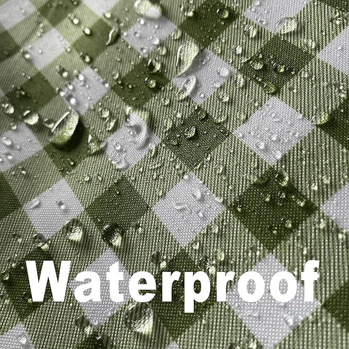 Waterproof Plaid Tablecloth Fabric - Square 58x58 Inch Classic Gingham Checker Table Cloth for Indoor/Outdoor Use - Buffalo Table Cover for Picnics, BBQs, and Parties