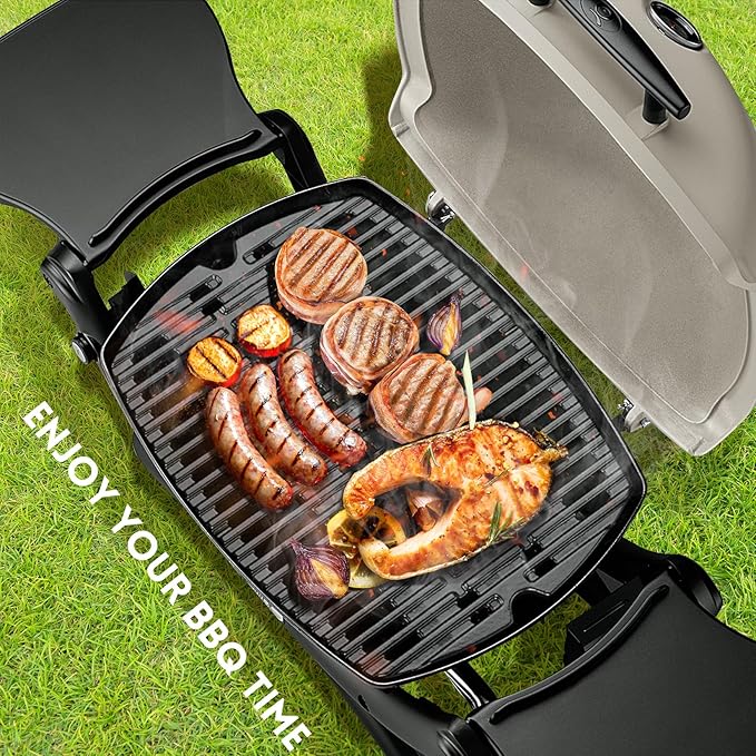 GGC 7644 7582 Grill Grates for Weber Q100 Q1000 Q120 Q1200 Q1400 Gas Grills, 17" x 12.7" Cast Iron Cooking Grates for Weber 50060001 51010001 51040001 51060001, 2PCS Baby Q Replacement Parts