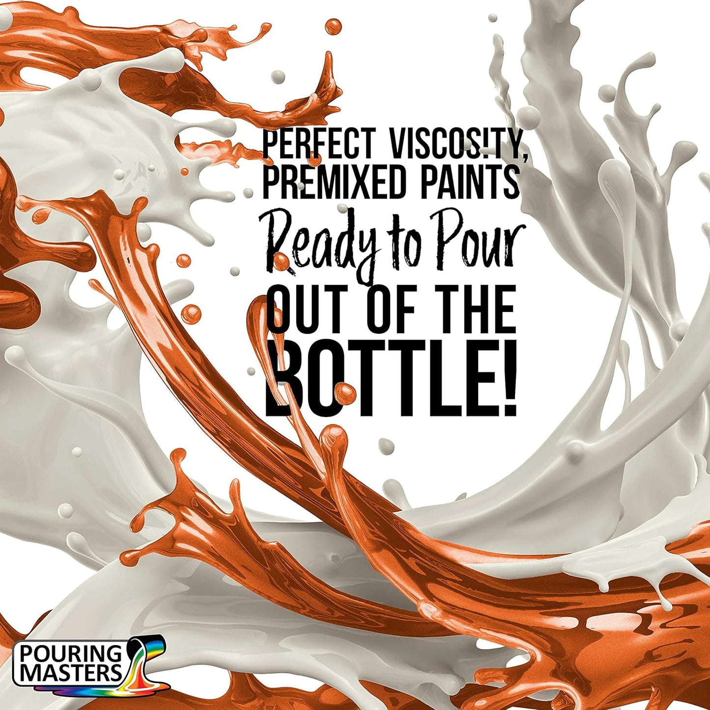 Pouring Masters Saffron Orange Metallic Pearl Ready to Pour Acrylic Pouring Paint - Premium 64-Ounce Pre-Mixed Fluid Acrylic Paint - Fluid Art Supplies for Canvas, Wood, Paper, Tile & Rocks