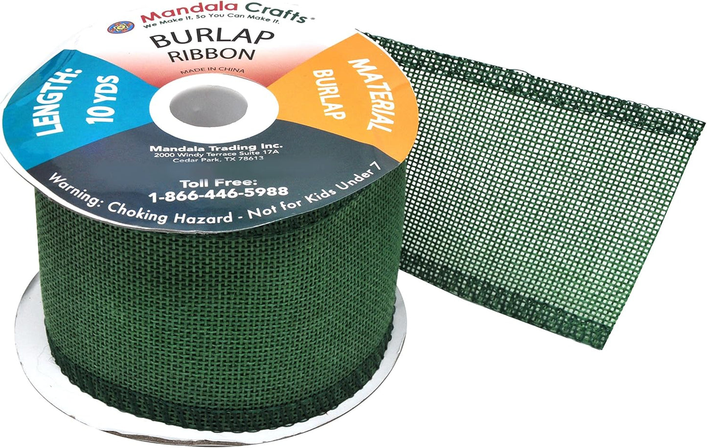 Mandala Crafts Green Burlap Ribbon 2.5 Inches Wide Jute Ribbons for Crafts - 20 Yds Roll Rustic Burlap Wrap Trim Ribbons for Wreaths Bows Wedding Party Decoration