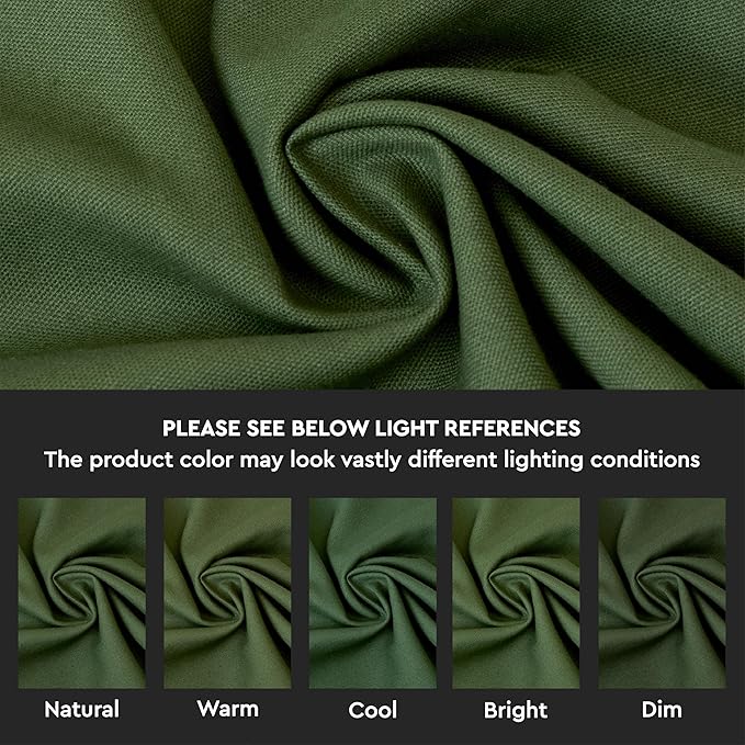 Encasa XO Table Runner 13"x104" Long | Cotton Canvas Fabric | Leaf Green Solid Color | Machine Washable & Durable
