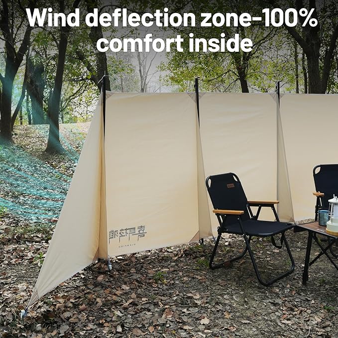 Himalaya Camping Windbreaks Privacy Fence Stove Windshield Shelter Wind Screen Windproof Multifunctional Portable Lightweight for Outdoor Camping (Pearl White)