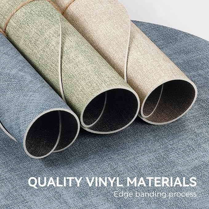 13" Round Placemats Set of 6, NCUE Dual-Sided Faux Leather Heat Resistant Table Mats, Waterproof Oilproof Washable Protective Table Placemats with Coaster, Wipeable Vinyl for Indoor & Outdoor Use