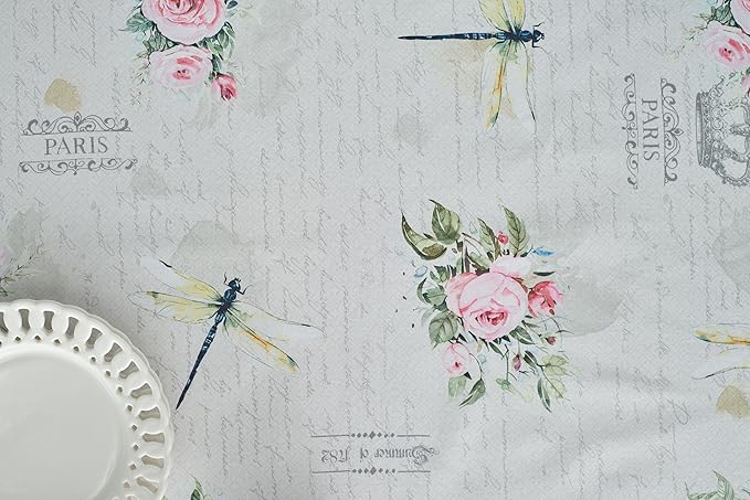 Maison d' Hermine Table Cloth Rectangle Table 100% Cotton 60 x 120 Inches Tablecloth Reusable Decorative for Dining Room, Farmhouse, Home, Party, Festive & Wedding Spring Summer - Champ De Mars