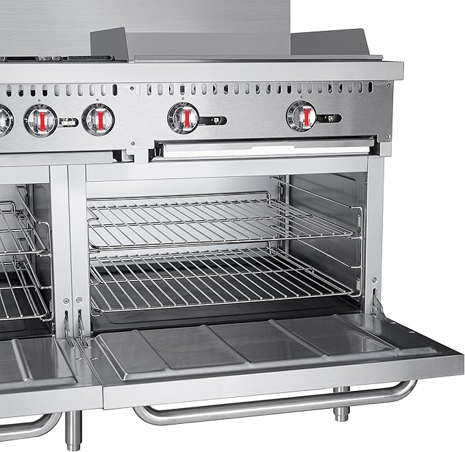KoolMore 60 in. 6 Burner Commercial Natural Gas Range with 24 in. Griddle (KM-CRG60-NG)