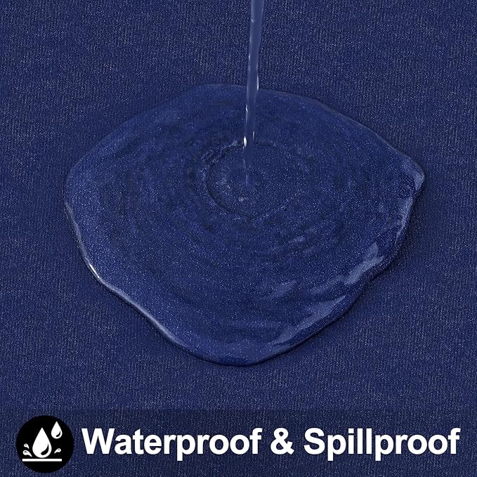 Smiry Square Table Cloth 60x60 Inch, Waterproof Wipeable Vinyl Tablecloths Protector, Oil Spill Proof Plastic Table Cover for Dining, Picnic, Camping, Outdoor, Navy