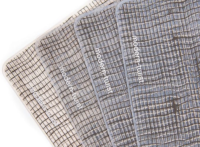 modern-twist 14" x 16" Silicone Rectangular Placemat, BPA, PVC-Free Table Mat, Dishwasher Safe, Linen Print in Chocolate, Pack of 1