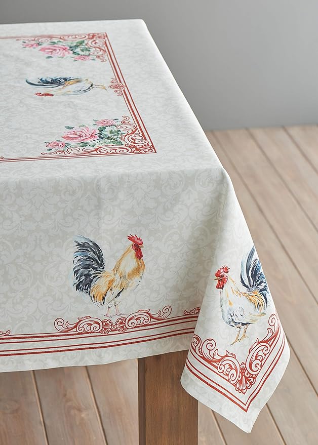 Maison d' Hermine Table Cloth Rectangle Table 100% Cotton 70 x 120 Inches Tablecloth Reusable Decorative Everyday Use for Dining Room, Farmhouse, Home Party, Festive & Wedding Spring Summer - Campagne
