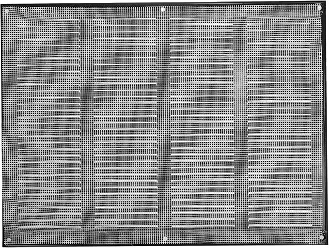 Repa Market Air Vent Cover 16x12 Inch (Outer Dimensions) Black Galvanized Steel Louvered Grill Cover with Mesh Screen/Wall or Ceiling Vent/HVAC Register for Indoor and Outdoor Ventilation