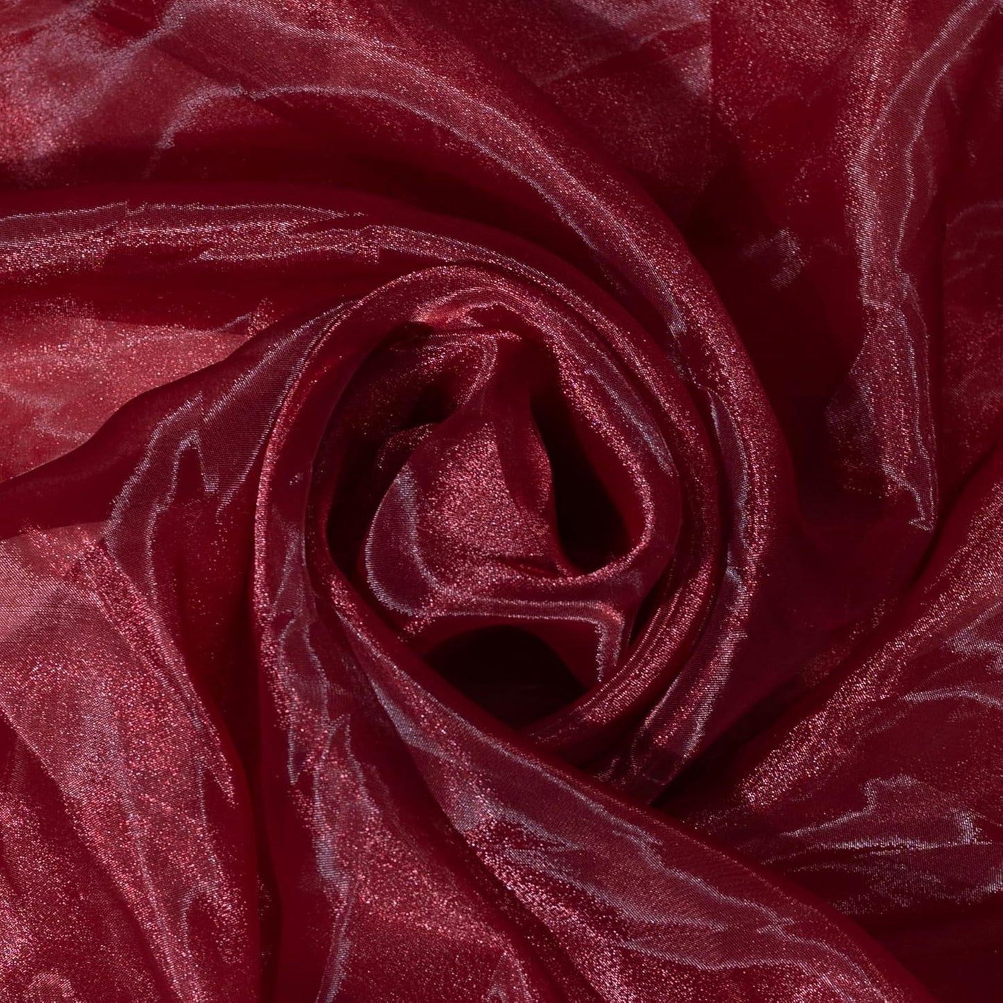 FYNITE Sheer Organza Fabric | 2 Yards Long | 44'' Wide | Bridal Solid Sheer Organza Bolt for Wedding Dress Fashion Craft Decorations Silky Shiny Sheer Organza (Burgundy, 2 Yard)