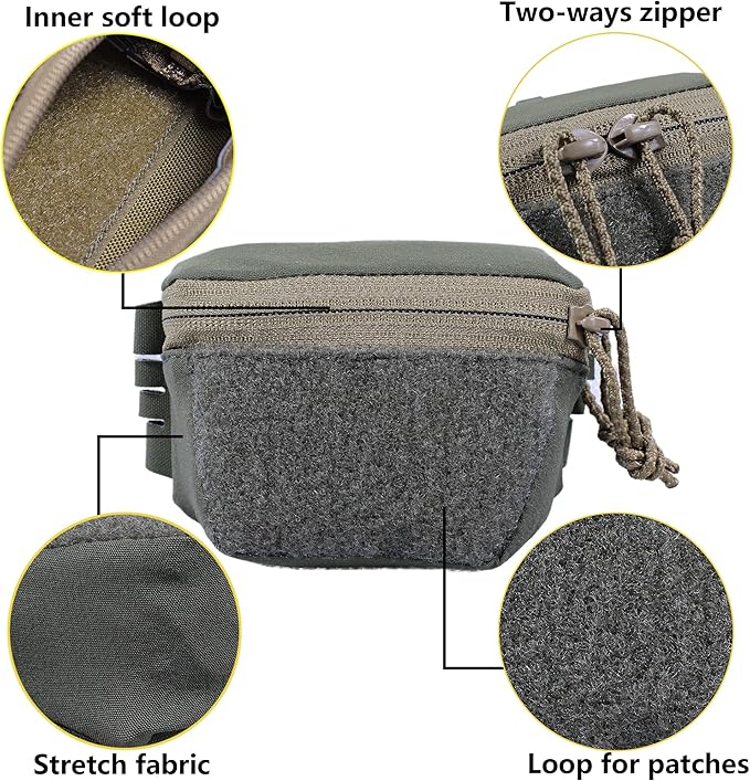 Tactical NVG Battery Pouch Helmet Mounted, Counter Weight Pouch GP Balance Retention for Fast MK1 PJ Airsoft Helmet