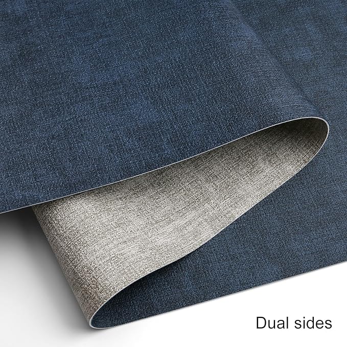 Table Runners 72 Inches Long, Dual-Sided Faux Leather Farmhouse Table Runner Waterproof Heatproof Non-Slip for Living Room Party Home Decor Holiday Decorations(Gray Blue, 15 x 72 Inch)