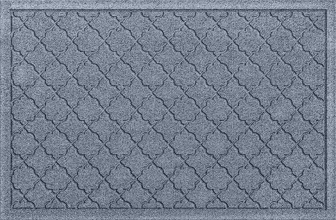 WaterHog Heavy Duty Doorway Mat, 2' x 3', Made in USA, Durable & Skid-Resistant Entryway Mat, Water-Trapping, Indoor/Outdoor Decorative Floor Covering, Cordova Collection, Bluestone