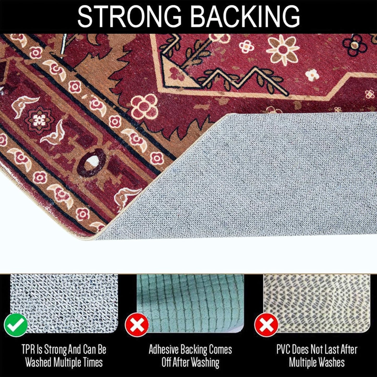 Tribal Rugs Summer Tropical 6x9 Area Rugs Wine Red Traditional Boho Vintage Oriental Rug Carpet for Bedroom Kitchen Dining Living Room Indoor Entryway Washable