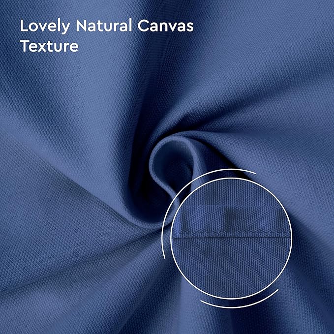 Encasa XO Table Runner 13"x36" Long | Cotton Canvas Fabric | Cobalt Solid Color | Machine Washable & Durable