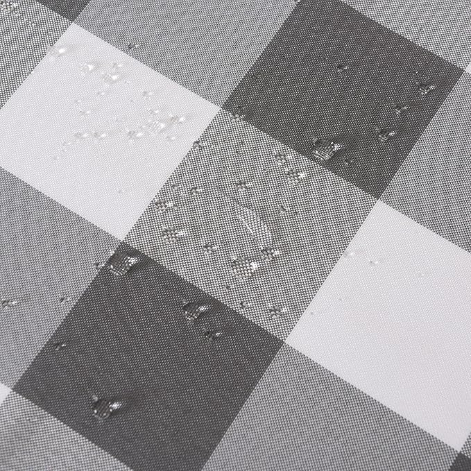 Cupuamon 2 Pack Waterproof Polyester Fabic Rectangle Checkered Tablecloth，60x84 Outdoor Table Cloth，Oil Stain Prevention Table Cloth for Pinics and Parties（Gary and White）