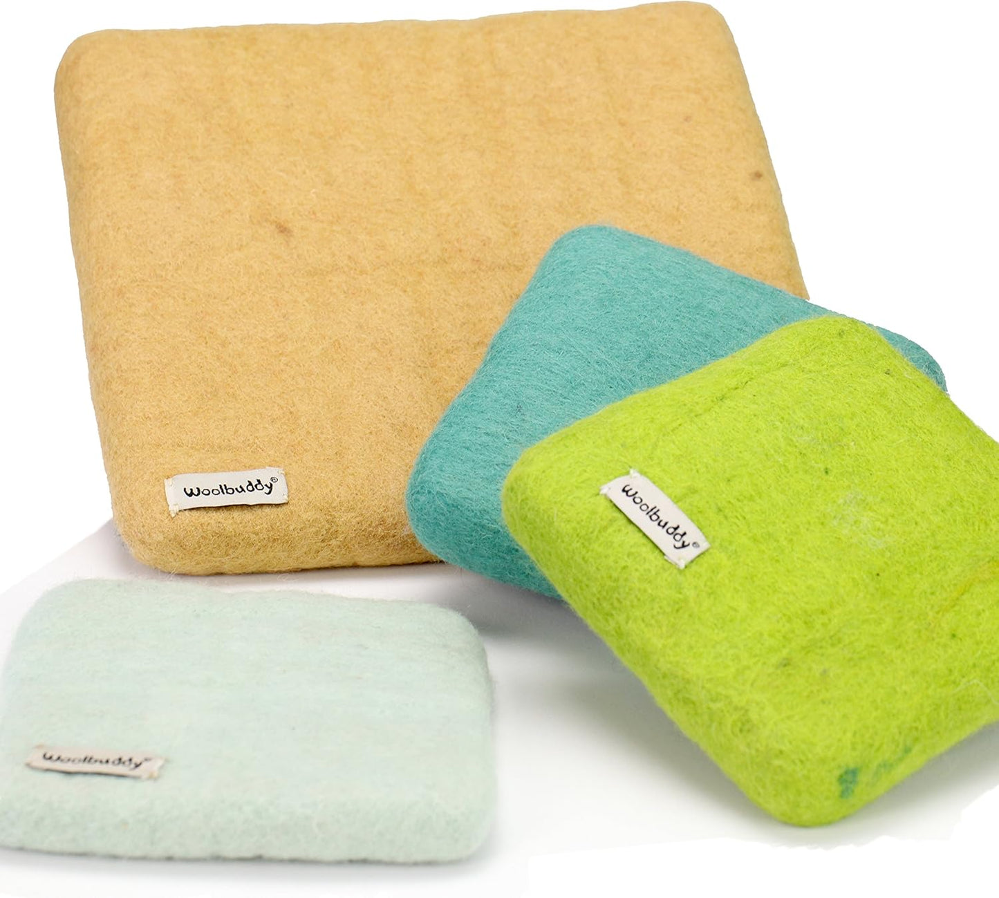 Woolbuddy Needle Felting Pad – Yellow Wool Mat 10x10x1.5 – Foam Alternative Base for 3D, Wet, & Dry Felting Crafts