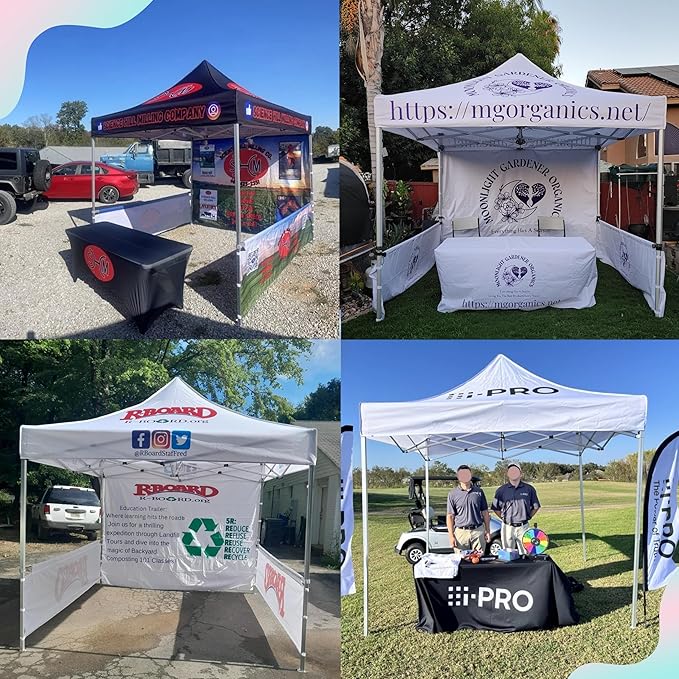 Custom Full Wall for 10' x 10' Canopy Pop-Up Tent for Tradeshows, Featuring Your Logo (Only 1 Full Wall, Excluding Canopy Tent on Front Picture)