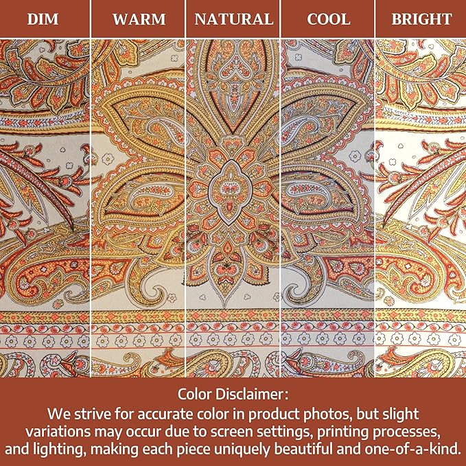 Maison d' Hermine Table Cloth Square Table 100% Cotton 60 x 60 Inches Tablecloth Reusable Decorative Everyday Use for Dining Room, Farmhouse, Home, Party, Festive & Wedding - Kashmir Paisley