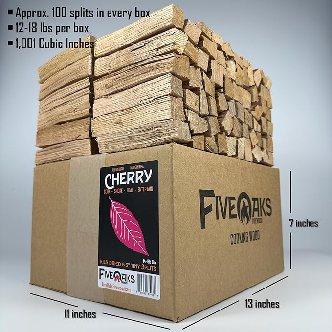 Pizza Oven Wood for Wood Fire Pizza Oven, Mini Cherry Firewood. 5 Inch Cherry Wood (1,000 Cubic Inches) ~5" Kiln Dried Firewood for Ooni Pizza Ovens, Gozney, Bertello Pizza Oven