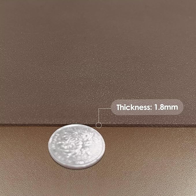 Leather Table Cover,1.8mm Thick,12x48 Inch Desk Cover,Dresser Cover Top,Dresser Protector Top,Dresser Cover,End Table Cover.(Mud Color+Champagne Gold,12x48)