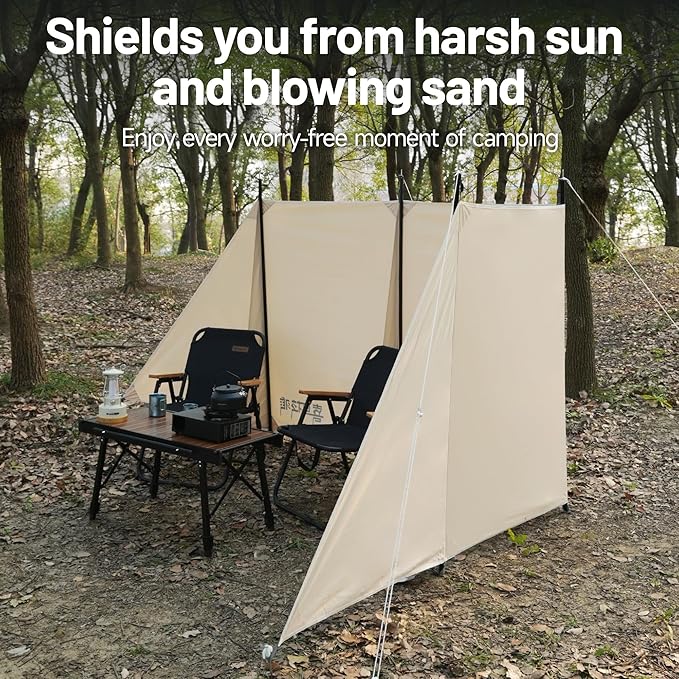Himalaya Camping Windbreaks Privacy Fence Stove Windshield Shelter Wind Screen Windproof Multifunctional Portable Lightweight for Outdoor Camping (Pearl White)