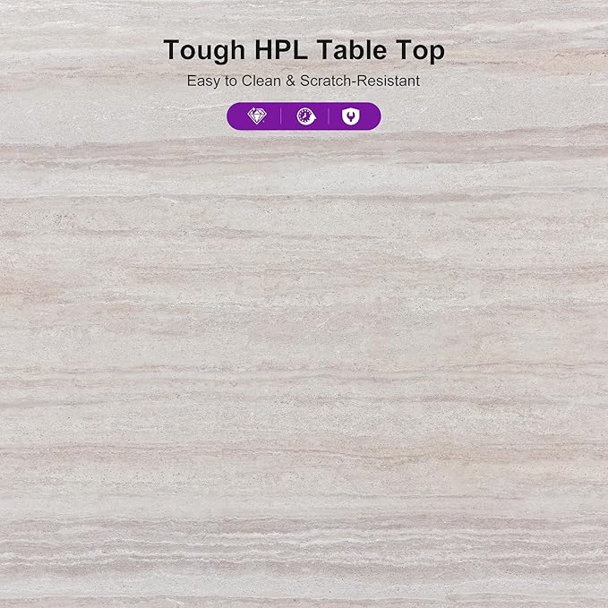 PURPLE LEAF 7 Pieces Outdoor Dining Set Patio Table and Chairs Set Aluminum Wicker Rattan Patio Furniture Set for Lawn Garden Porch Beige Marble Color Outdoor Set