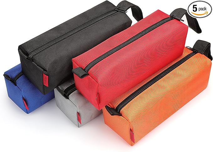 YOOFAN Tool Bags - 5 Packs of Heavy Duty Tool Pouches with Zipper, Made with 1680D Oxford Fabric and Waterproof Coating