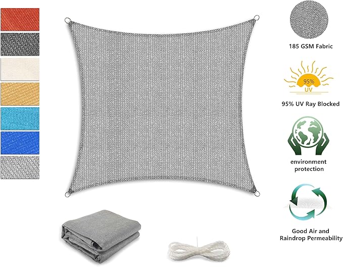 Tronssien Rectangle 10'x13' Sun Shade Sail,95% UV Blockage Canopy Awning for Outdoor Patio and Garden, Yard Activities