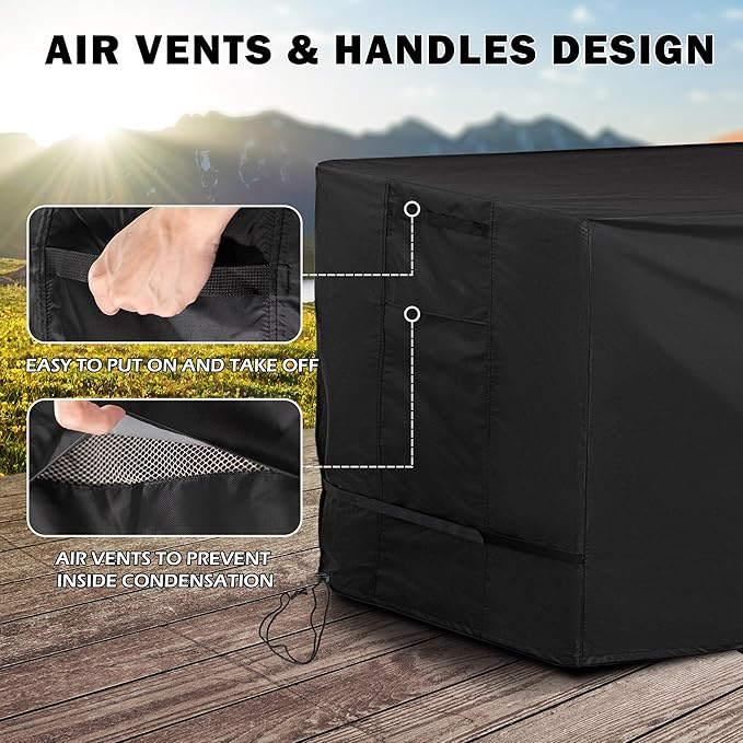 Rectangular Outdoor Table Cover Weatherproof, 60 Inch Patio Table Cover for Outdoor Dining Table, Waterproof Patio Furniture Cover for Outside Bar Table