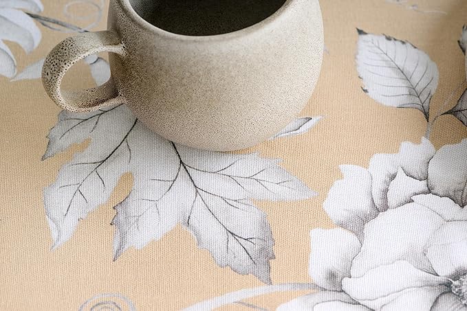 Maison d' Hermine Table Cloth Rectangle Table 100% Cotton 60 x 120 Inches Fall Tablecloth Reusable Everyday Use for Thanksgiving Christmas Decorations Dining Farmhouse Party (Pretty Autumn)