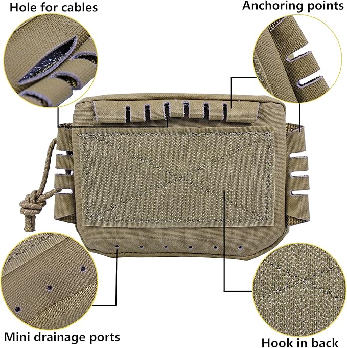 Tactical NVG Battery Pouch Helmet Mounted, Counter Weight Pouch GP Balance Retention for Fast MK1 PJ Airsoft Helmet