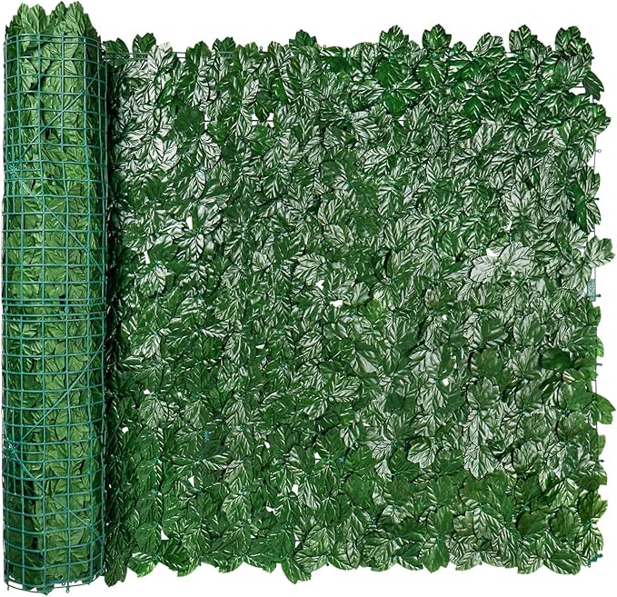 iCover 78x98in Artificial Ivy Privacy Screen for Fence, Green Maple Leaf Strengthened Joint Prevent Leaves Falling Off, Faux Hedge Panels Greenery Vines, Decorative Fences for Outdoor, Garden