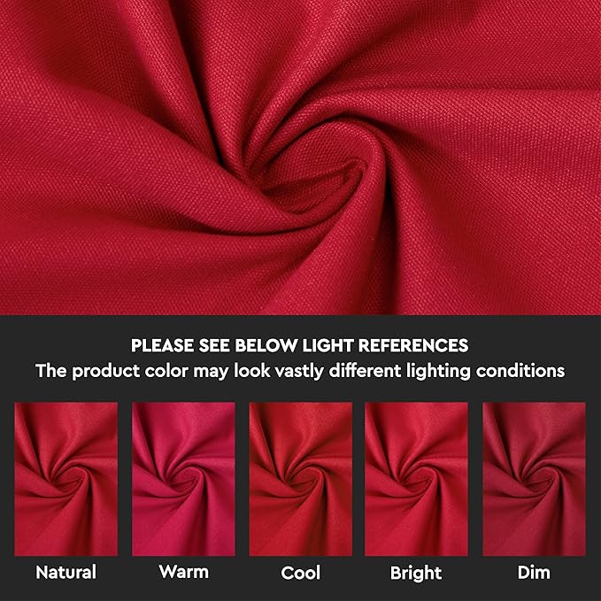 Encasa XO Table Runner 13"x118" Long | Cotton Canvas Fabric | Deep Red Solid Color | Machine Washable & Durable