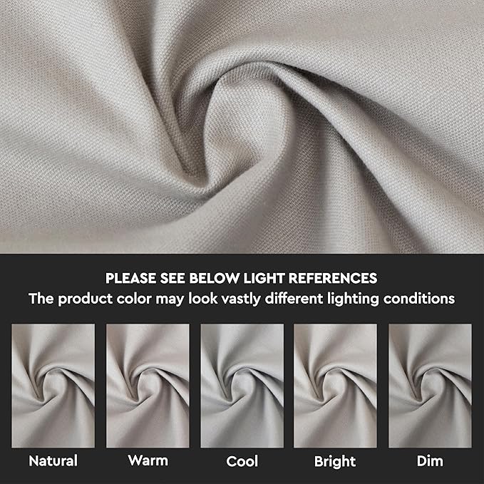 Encasa XO Table Runner 13"x94" Long | Cotton Canvas Fabric | Light Grey Solid Color | Machine Washable & Durable