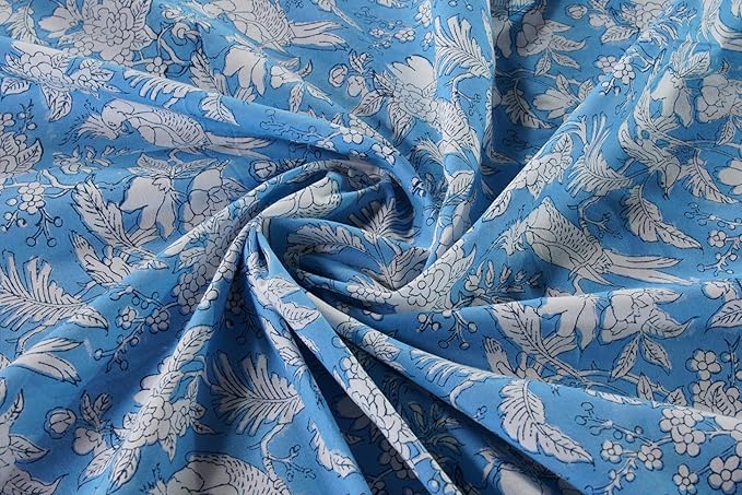 CPC Blue Sapphire 80X120 Inch Rectangle Tablecloth Cotton Indian Block Print Tablecloth Handmade Printed Washable Cotton Table Cloth Spring Summer Weding Table Cover