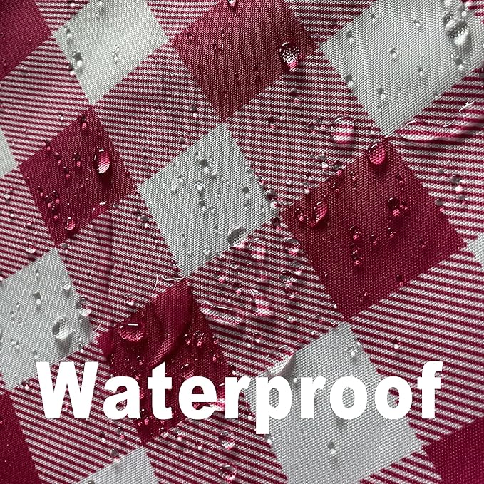 Gingham Tablecloth Fabric - Oblong 58x120 Water Resistant Valentine's Table Cloth for Indoor/Outdoor Use - Tabletop Cover Perfect for Birthday, Picnics, Gardens, and Valentines