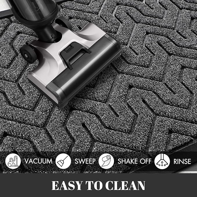 Yimobra 72x24 Indoor Outdoor Runner Rug, Heavy-Duty Entrance Mat for High Traffic Areas, Commercial Grade Welcome Door Mat, Easy Clean Mix Grey