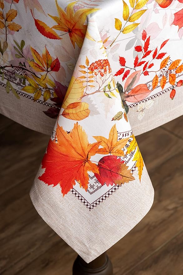 Maison d' Hermine Table Cloth Square Table 100% Cotton 54 x 54 Inches Fall Tablecloth Reusable Everyday Use for Thanksgiving Christmas Decorations Dining Farmhouse Party (Amarante)