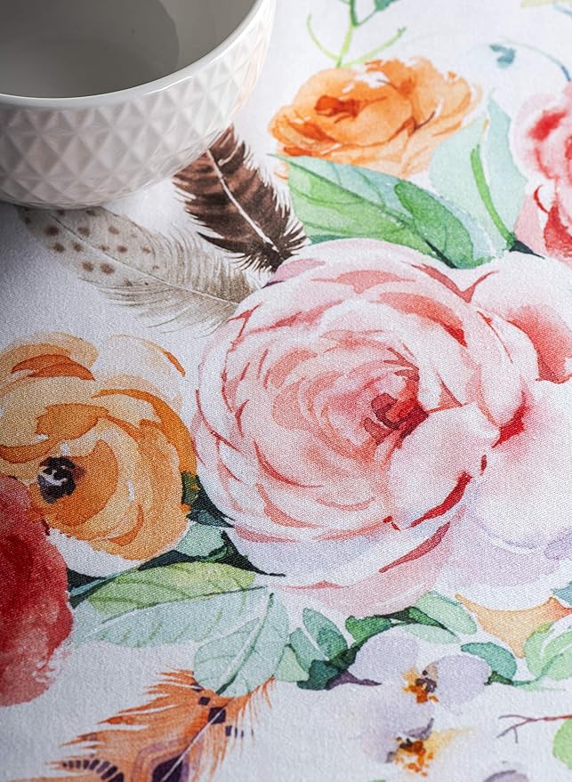 Maison d' Hermine Table Cloth Square Table 100% Cotton 60 x 60 Inches Tablecloth Reusable Decorative for Dining Room, Farmhouse, Home, Party, Festive & Wedding Spring Summer - Ibiza - Beige