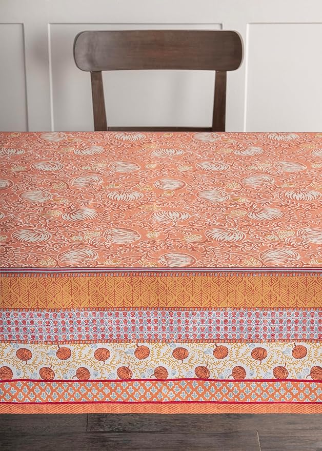 Maison d' Hermine Table Cloth Rectangle Table 100% Cotton 60 x 108 Inches Fall Tablecloth Reusable Everyday Use for Thanksgiving Christmas Decorations Dining Farmhouse Party (Harvest Festival)