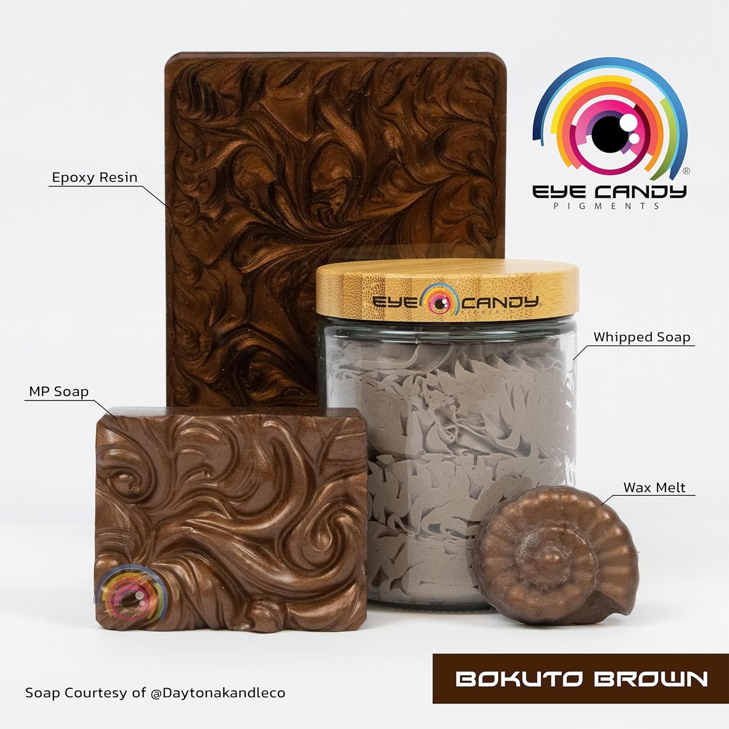 Eye Candy Premium Mica Powder Pigment “Bokuto Brown” (25g) Multipurpose DIY Arts and Crafts Additive | Woodworking, Epoxy, Resin, Bath Bombs, Soap, Nail Polish, Lip Balm (Bokuto Brown, 25g)