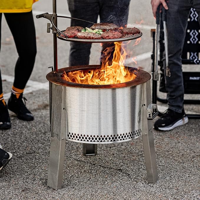 Outpost Grill 19 - Campfire Grill- Breeo X Series Accessory - Stainless Steel, Durable, USA Made - Campfire Grate - Camping Cooking Rack - Fire Pit Accessories