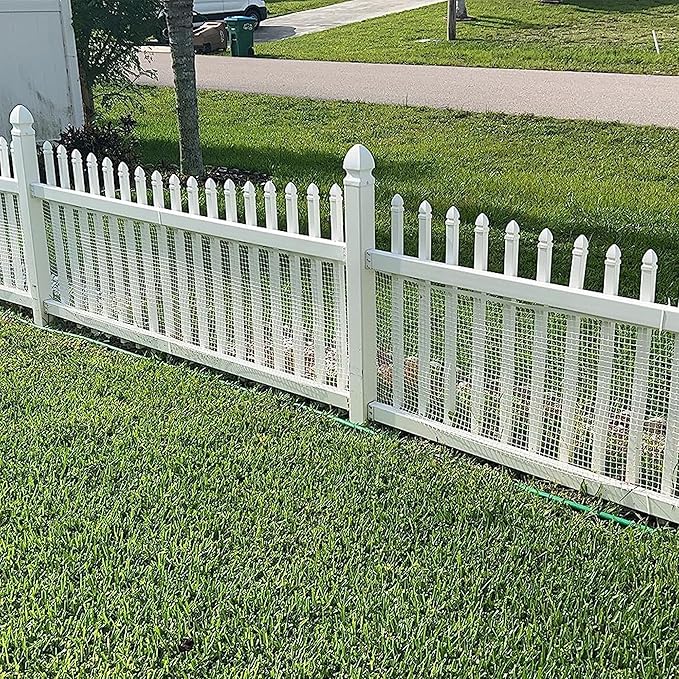 BOEN Garden Fence Temporary Barrier Outdoor Fence for Dog, Rabbit or Deer, Garden Netting Plastic Mesh Plant Protection (4' x 100', White)