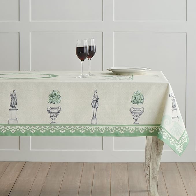 Maison d' Hermine Table Cloth Rectangle Table 100% Cotton 60 x 108 Inches Tablecloth Reusable Decorative for Dining Room, Farmhouse, Home, Party, Festive & Wedding Spring Summer - Jardin Du Roy