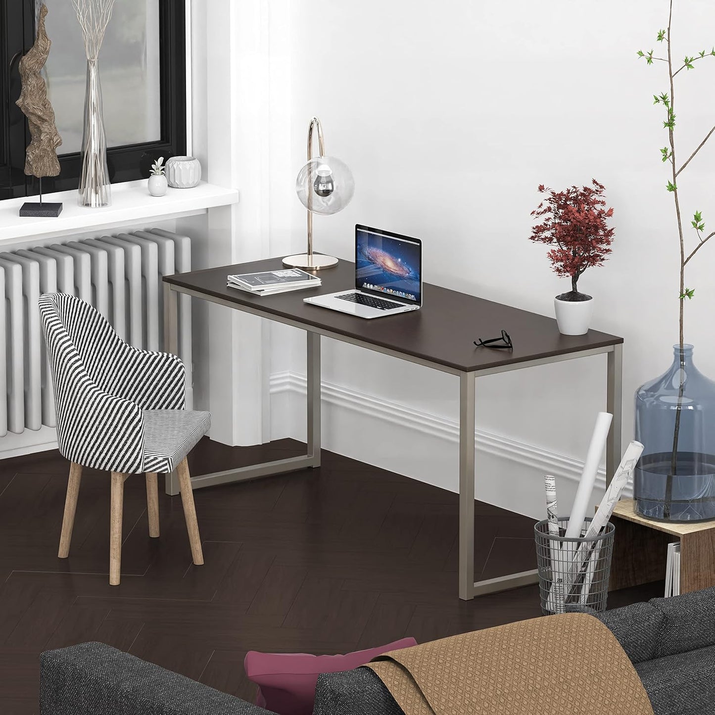 SHW Mission 55-Inch Home Office Computer Desk, Espresso